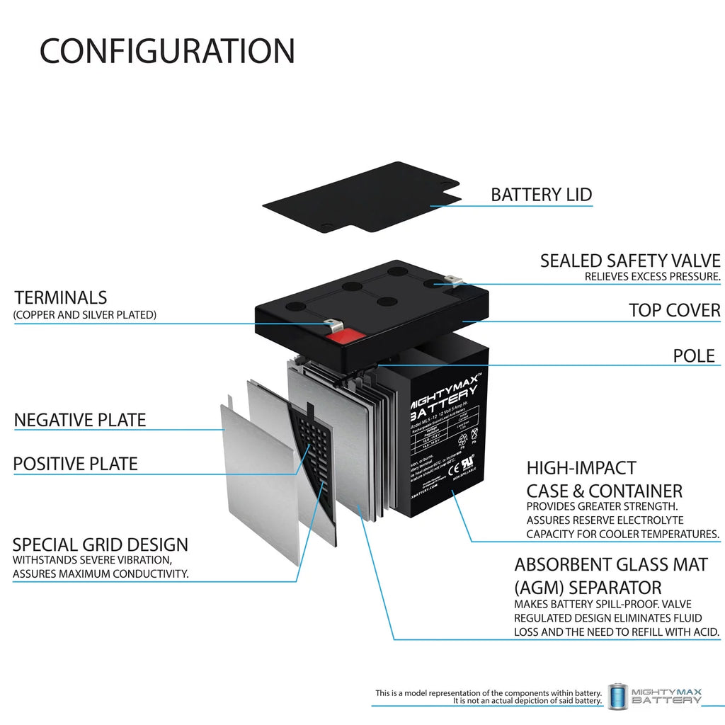 12V 5AH Rechargeable Sealed Lead Acid Battery K546