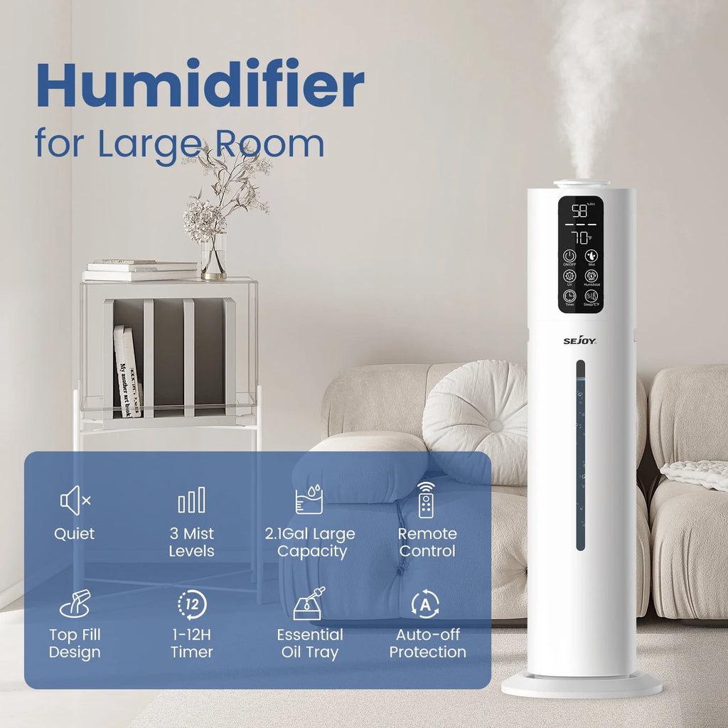 8L Top Fill Ultrasonic Floor Humidifier C57794