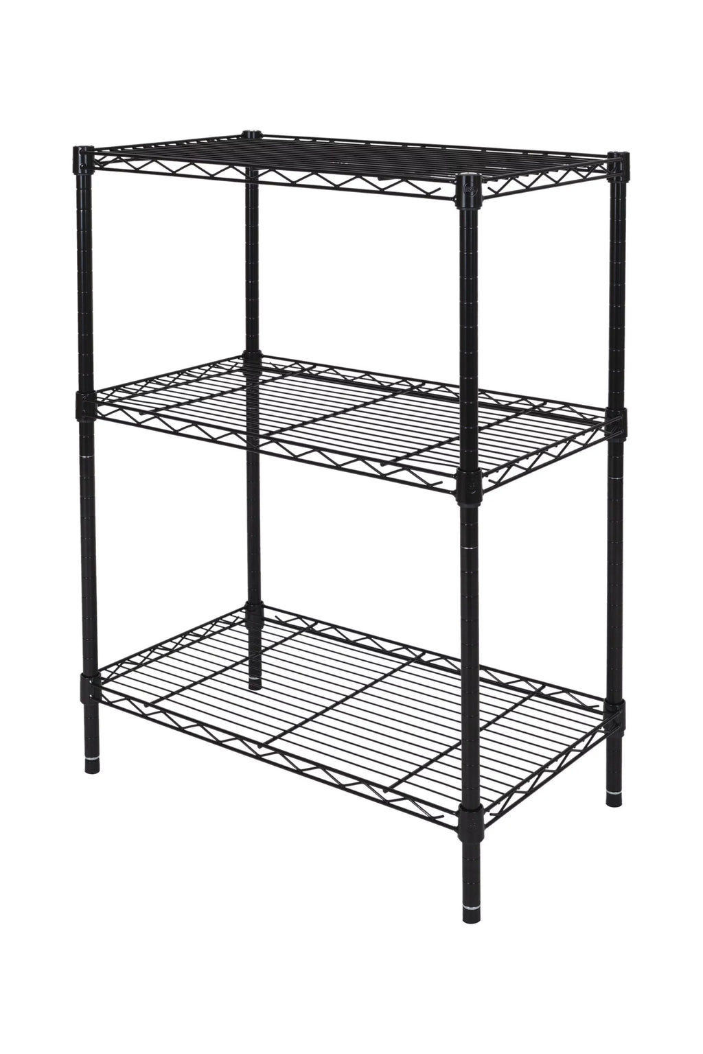 Steel 3-Tier Storage Shelf Unit Black H471