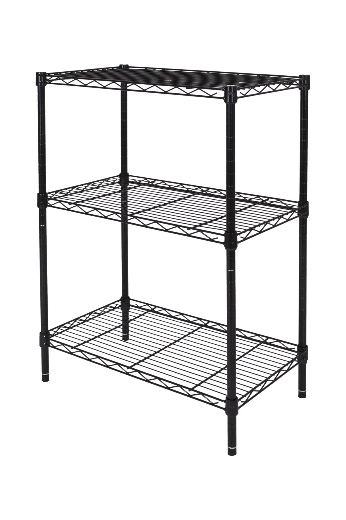 Steel 3-Tier Storage Shelf Unit Black H471