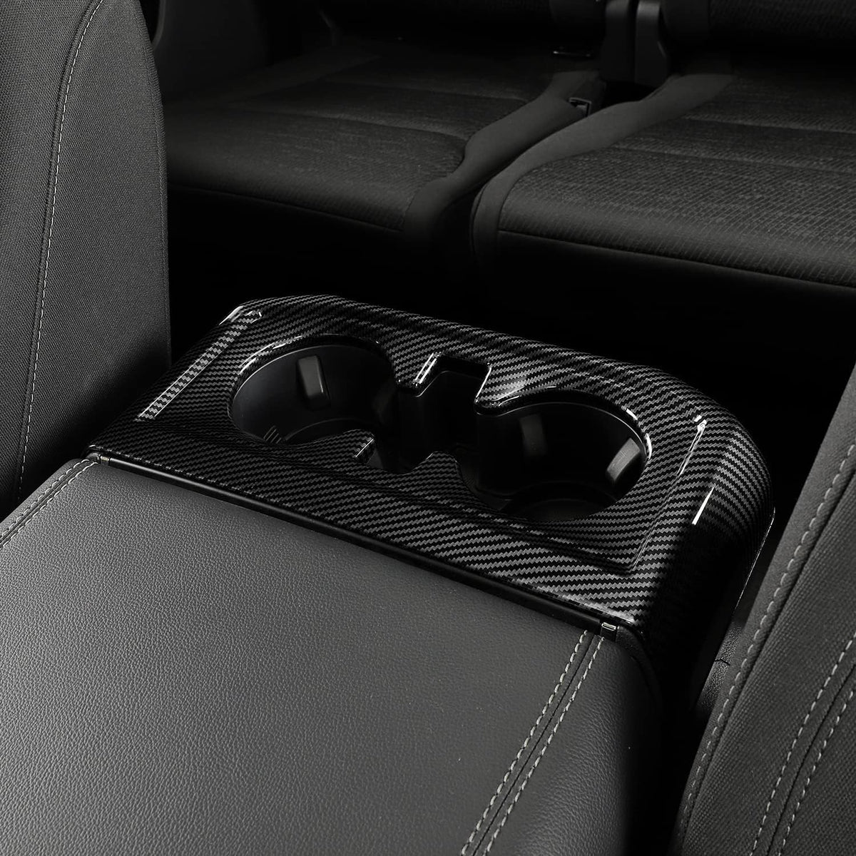 Carbon Fiber Rear Water Cup Holder Panel Trim for Ford F150 Y449274