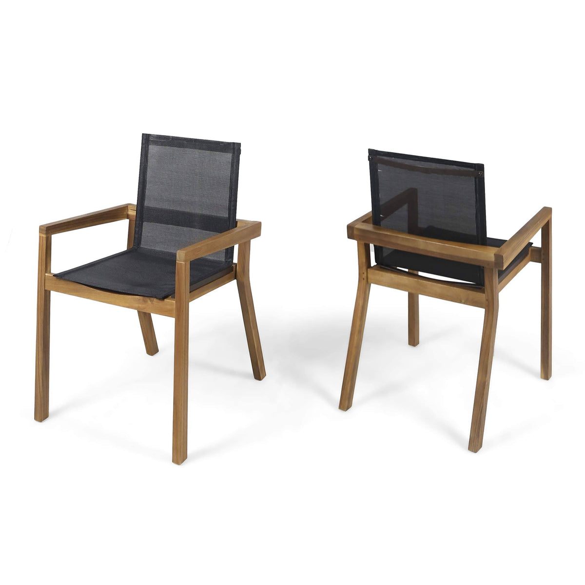 Acacia Wood and Mesh Dining Chairs (Set of 2) T378064
