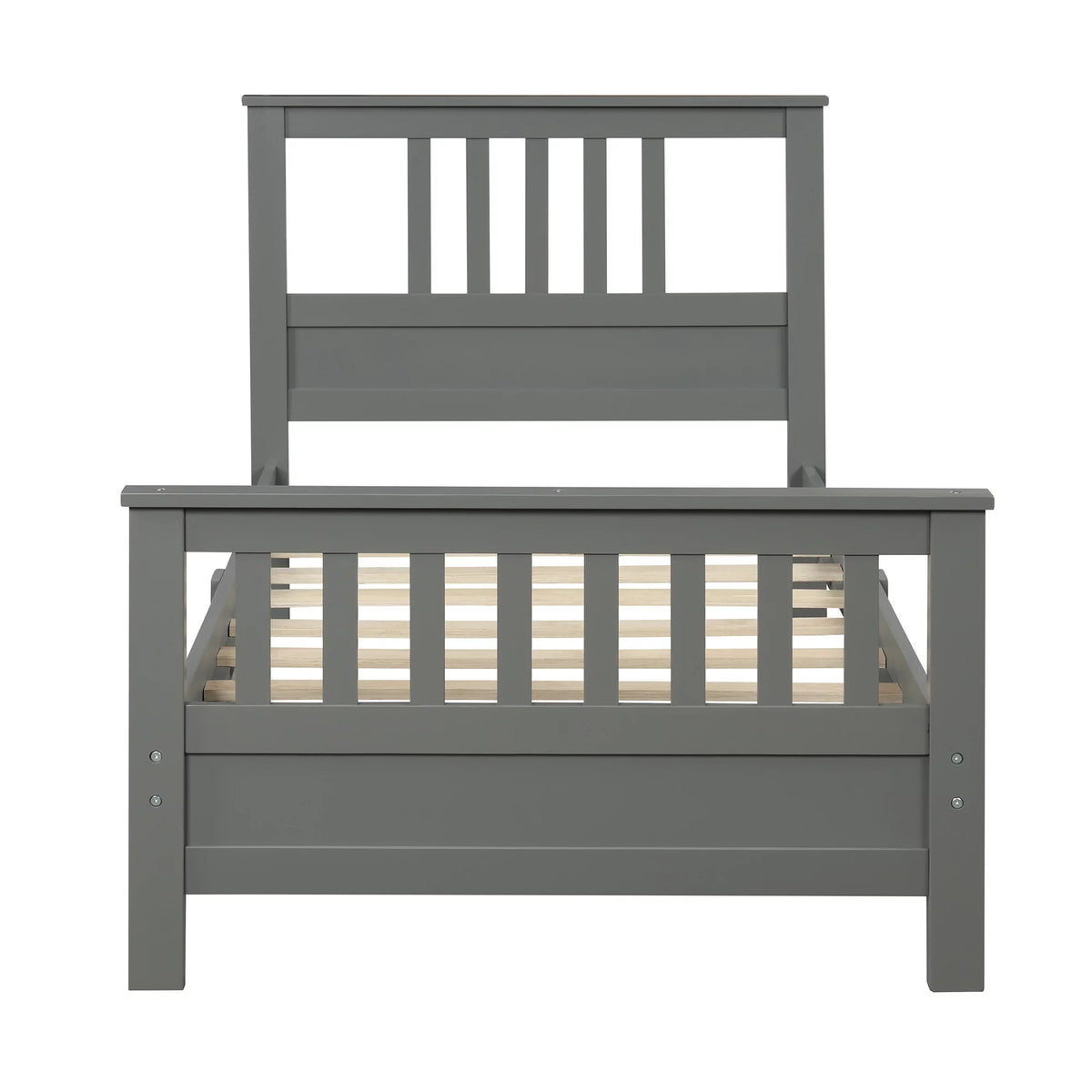 Wood Twin Size Platform Bed Frame with Headboard and Footboard M421955