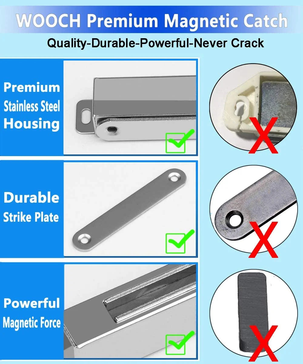 9-Pack Stainless Steel Magnetic Catch for Cabinet Door Drawer Latch T2842