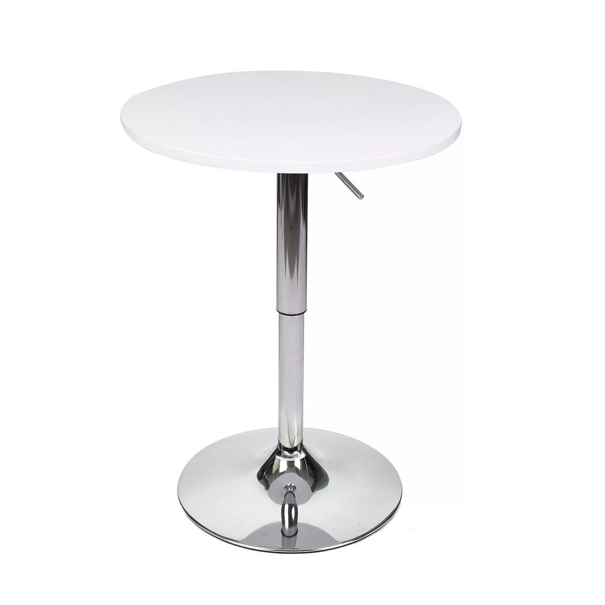 White Adjustable Height Round Bar Table C7364