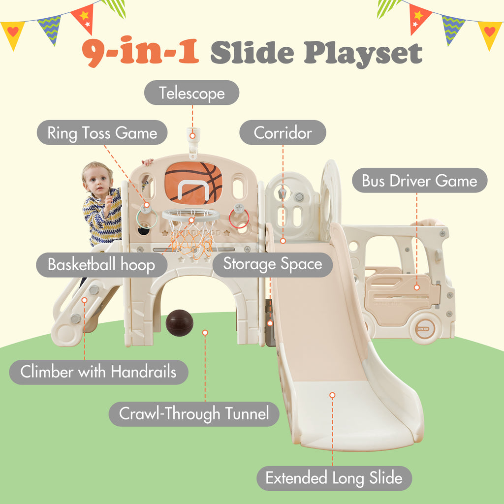 Freestanding Castle Playhouse Slide for Kids A217