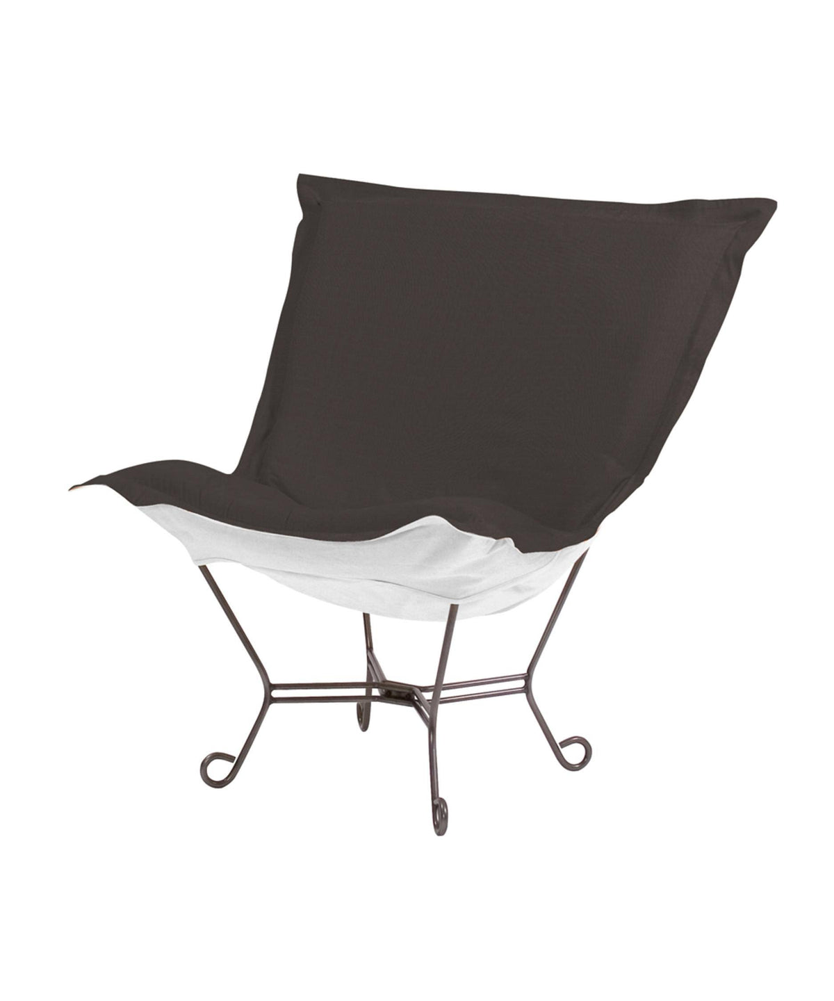 Scroll Puff Chair Charcoal Titanium Frame L873470