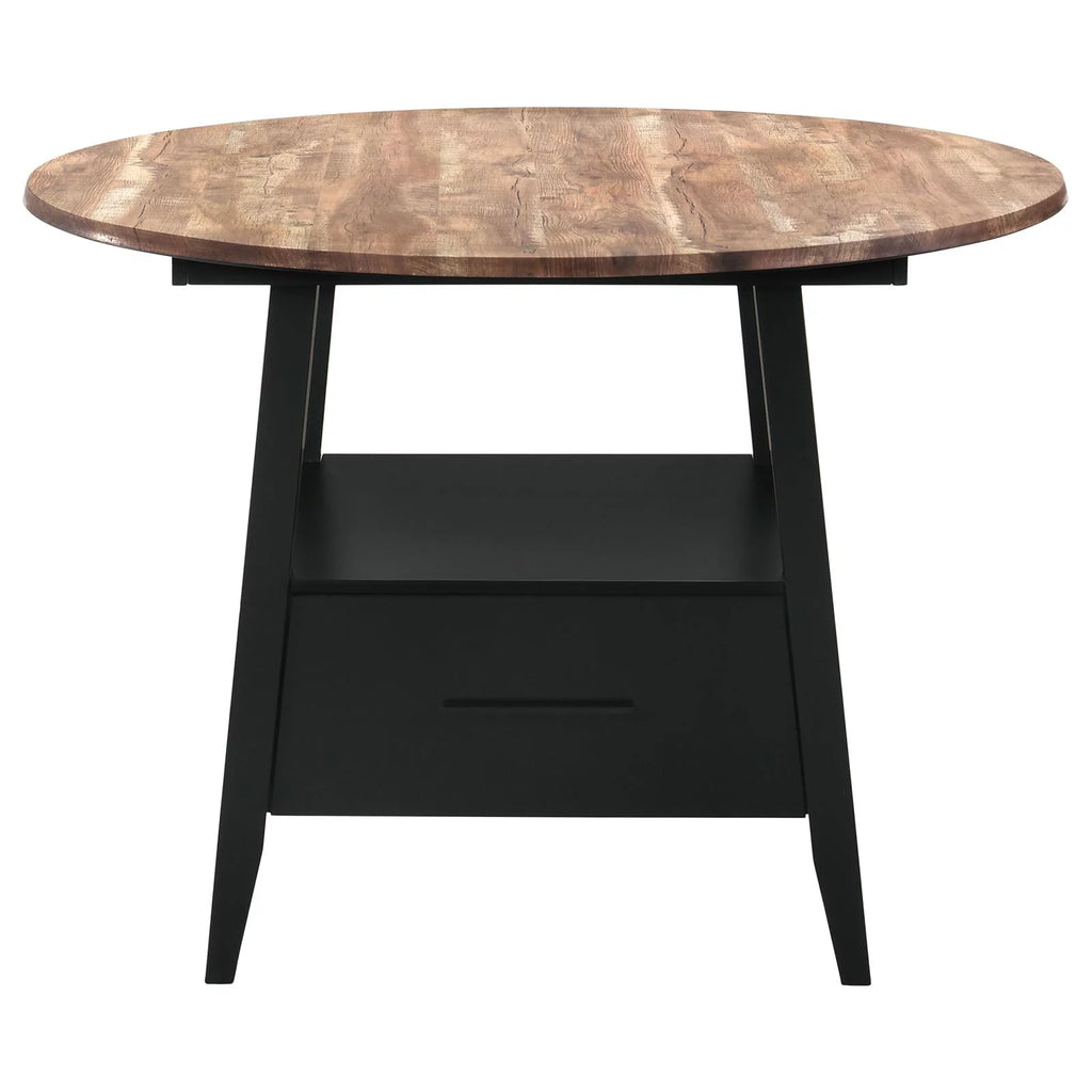 Round Counter Height Table Yukon Oak and Black X76737