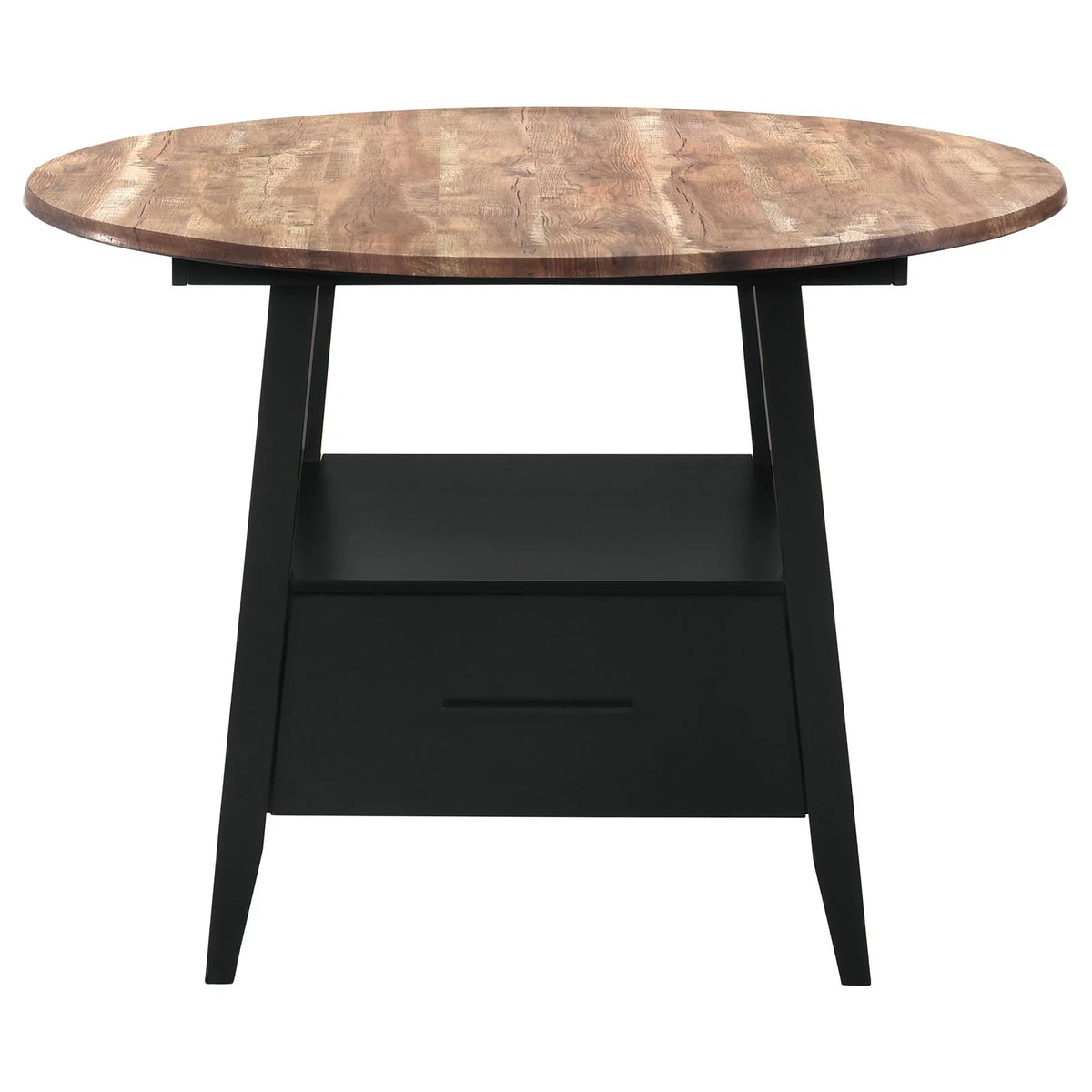 Round Counter Height Table Yukon Oak and Black X76737
