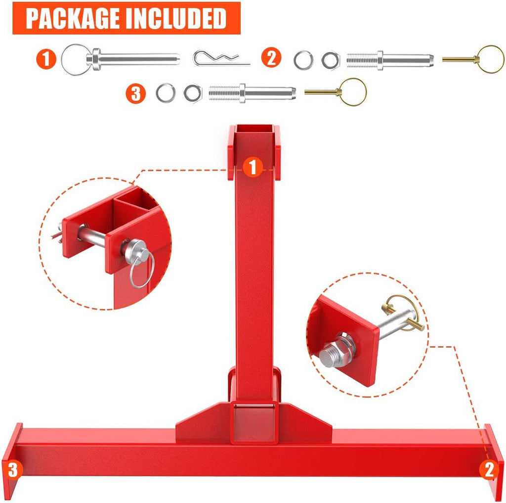 Red 3 Point Trailer Hitch with 2 Receivers R982507