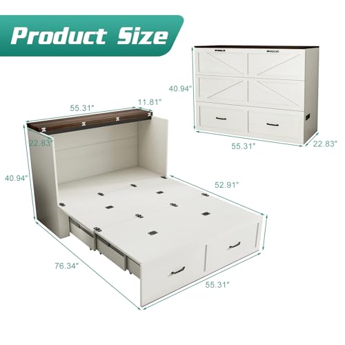 Full Size Black Wood Murphy Chest Bed with Drawer N8651