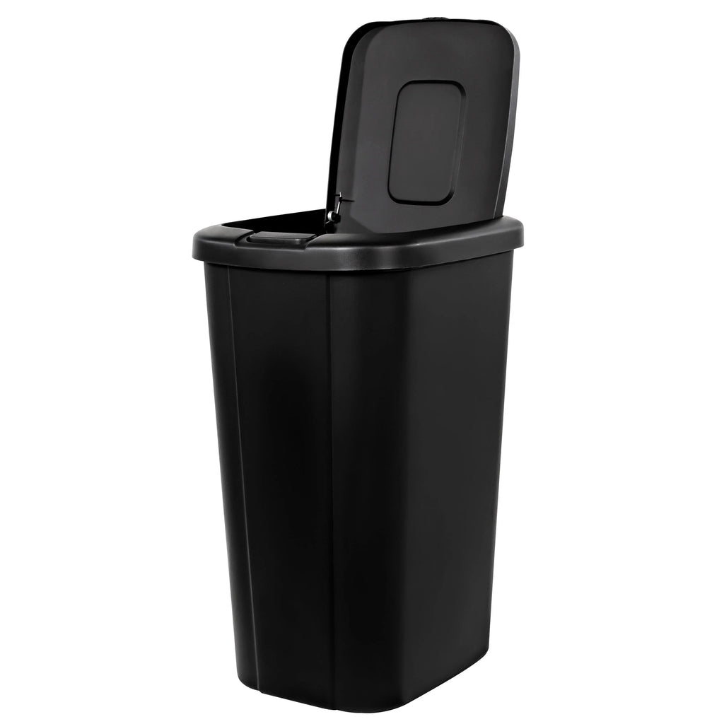 13.3 Gallon Black Plastic Touch Top Trash Can U302661