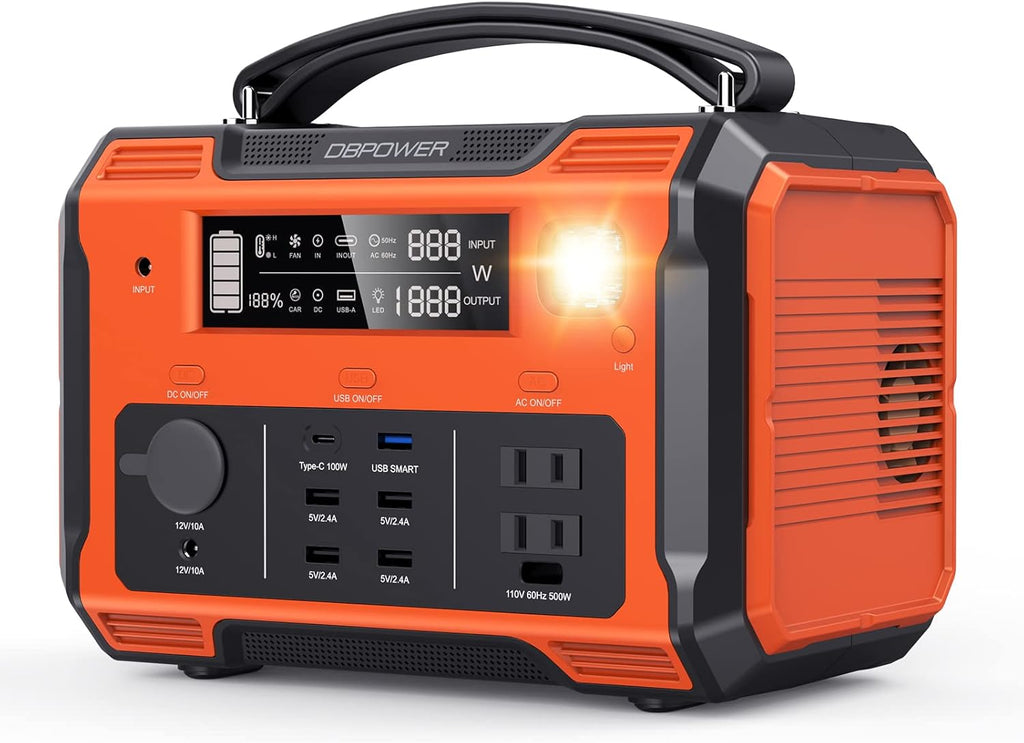 Portable Power Station 505Wh 500W Peak 1000W 2 110V Pure Sine Wave AC Outlets Z146939