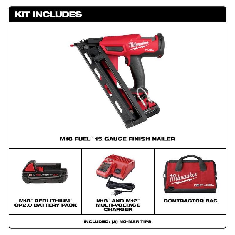 18-Volt Lithium-Ion Brushless Cordless 15-Gauge Angled Finish Nailer Kit with Battery and Charger N916