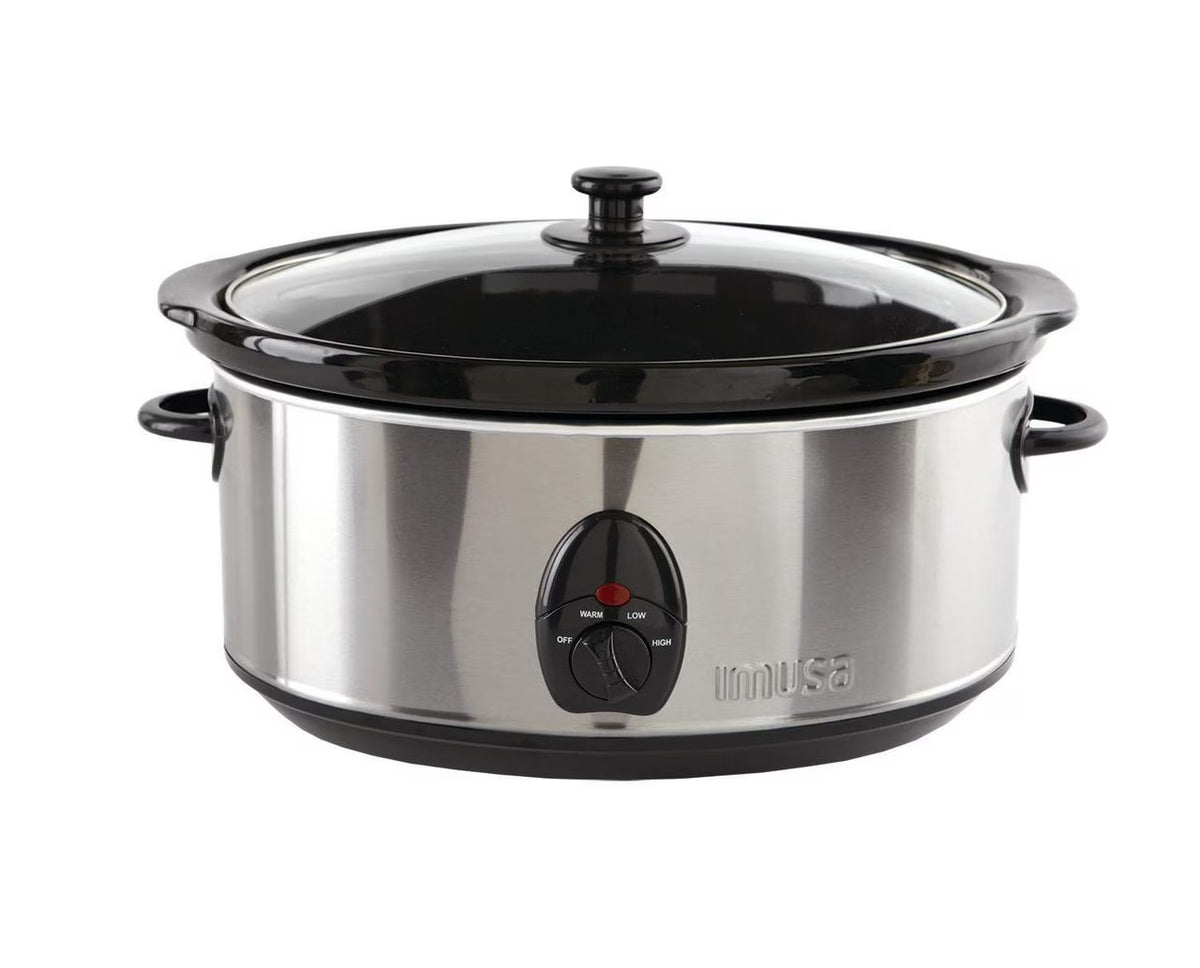5 Quart Stainless Steel Slow Cooker with Glass Lid and Detachable Base H534225