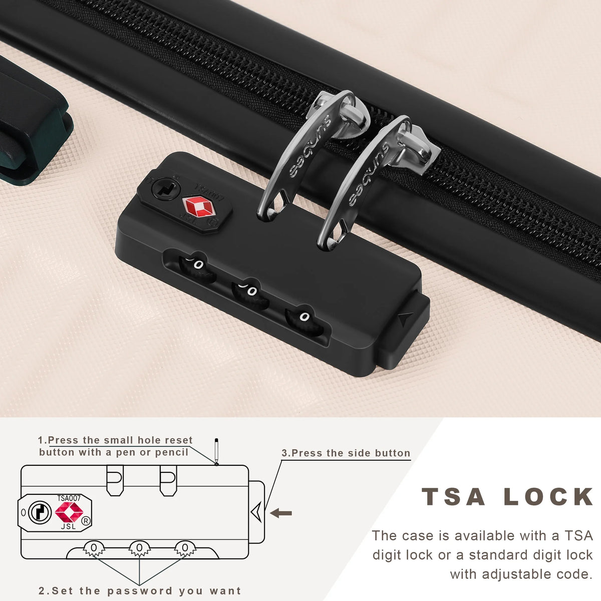 3 Piece Hardside Luggage Set with TSA Lock Spinner Wheels I554265