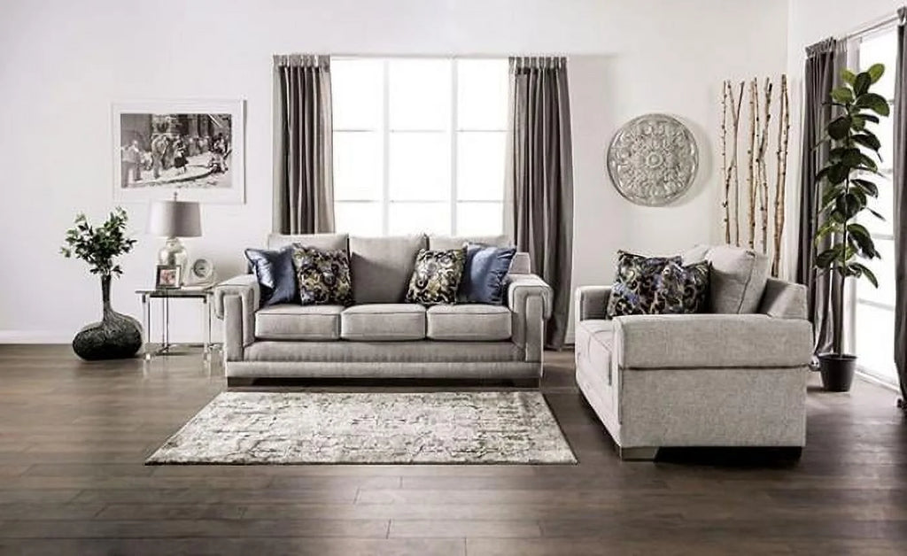 Light Gray Chenille Sofa Y250