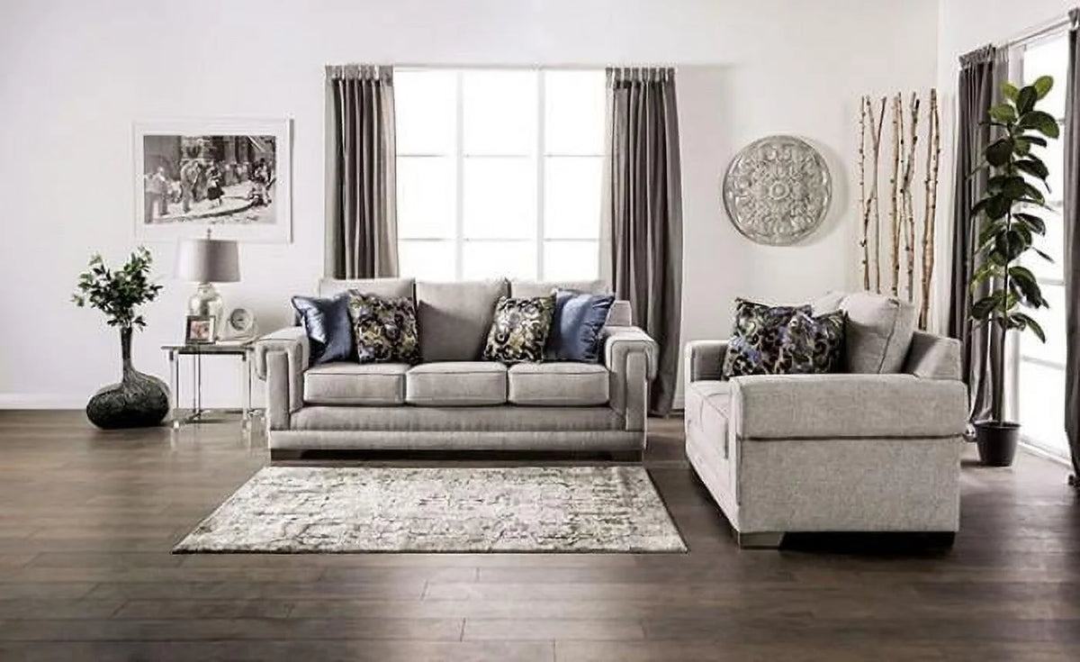 Light Gray Chenille Sofa Y250