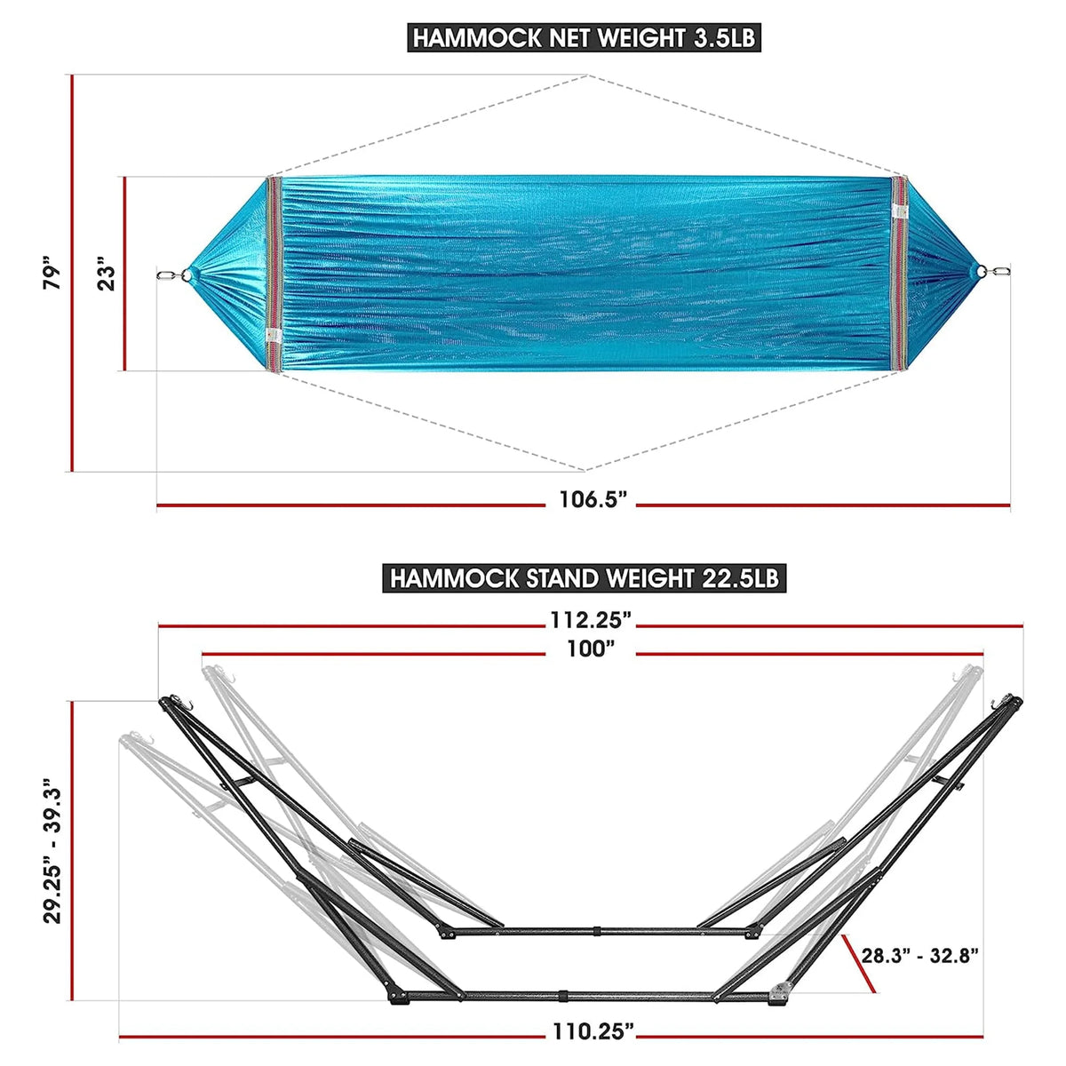 Double Hammock with Adjustable Stand & Bag B98531