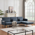 L-shaped Linen Sleeper Sectional Sofa W2333
