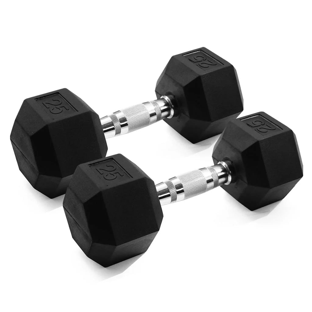 25lb Rubber Hex Dumbbell Pair A23952