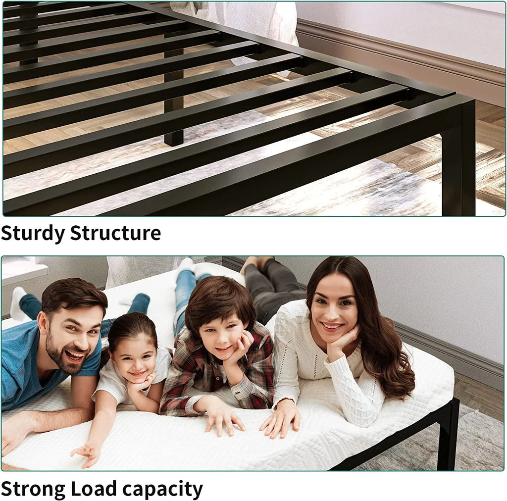 Twin Size Black Metal Bed Frame with Headboard Q1373