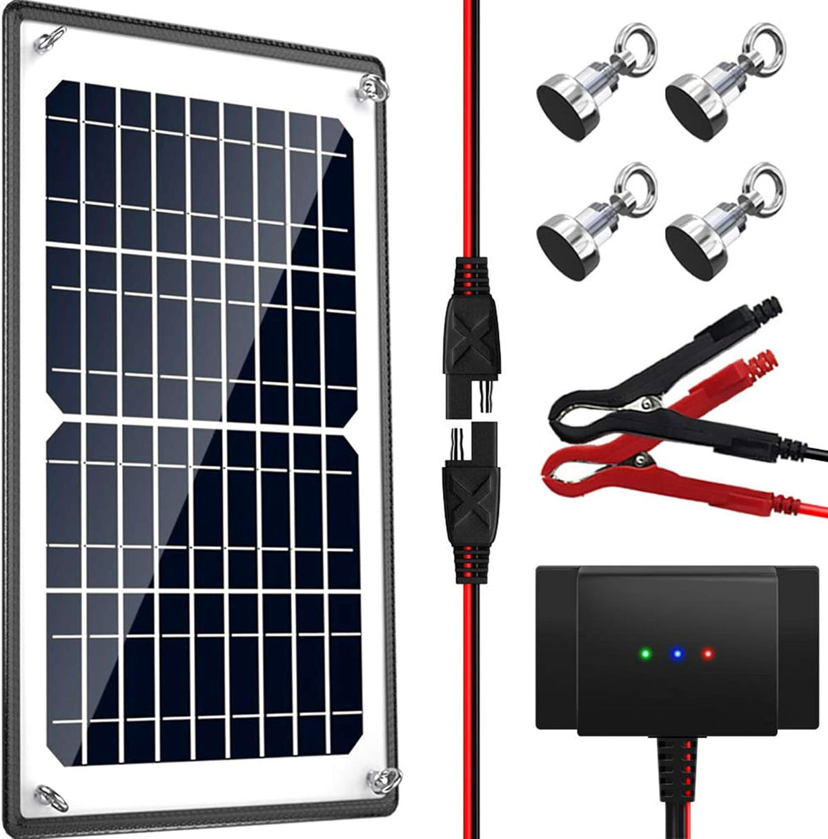 Solar Panel Kit 12V 20W Magnetic Charge Controller Waterproof Solar Battery Charger Maintainer Trickle Charger Alligator Clip M430
