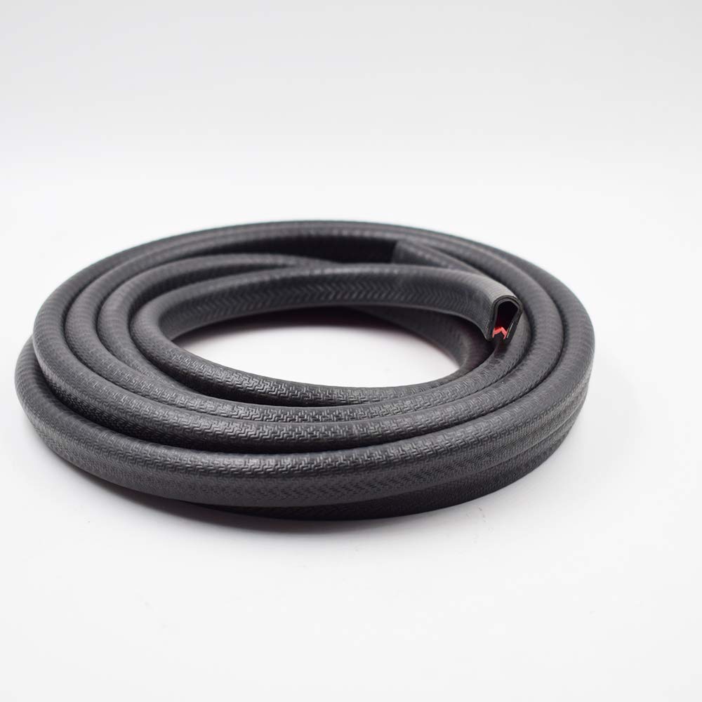 Black PVC Rubber U Edge Trim Weather Strip Protector, 21 FT, Pack of 2 P998395