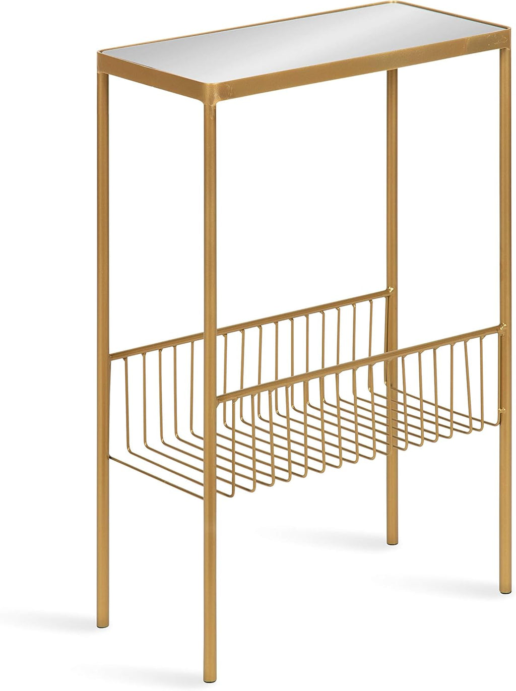 Black Contemporary End Table with Storage Rack Y597