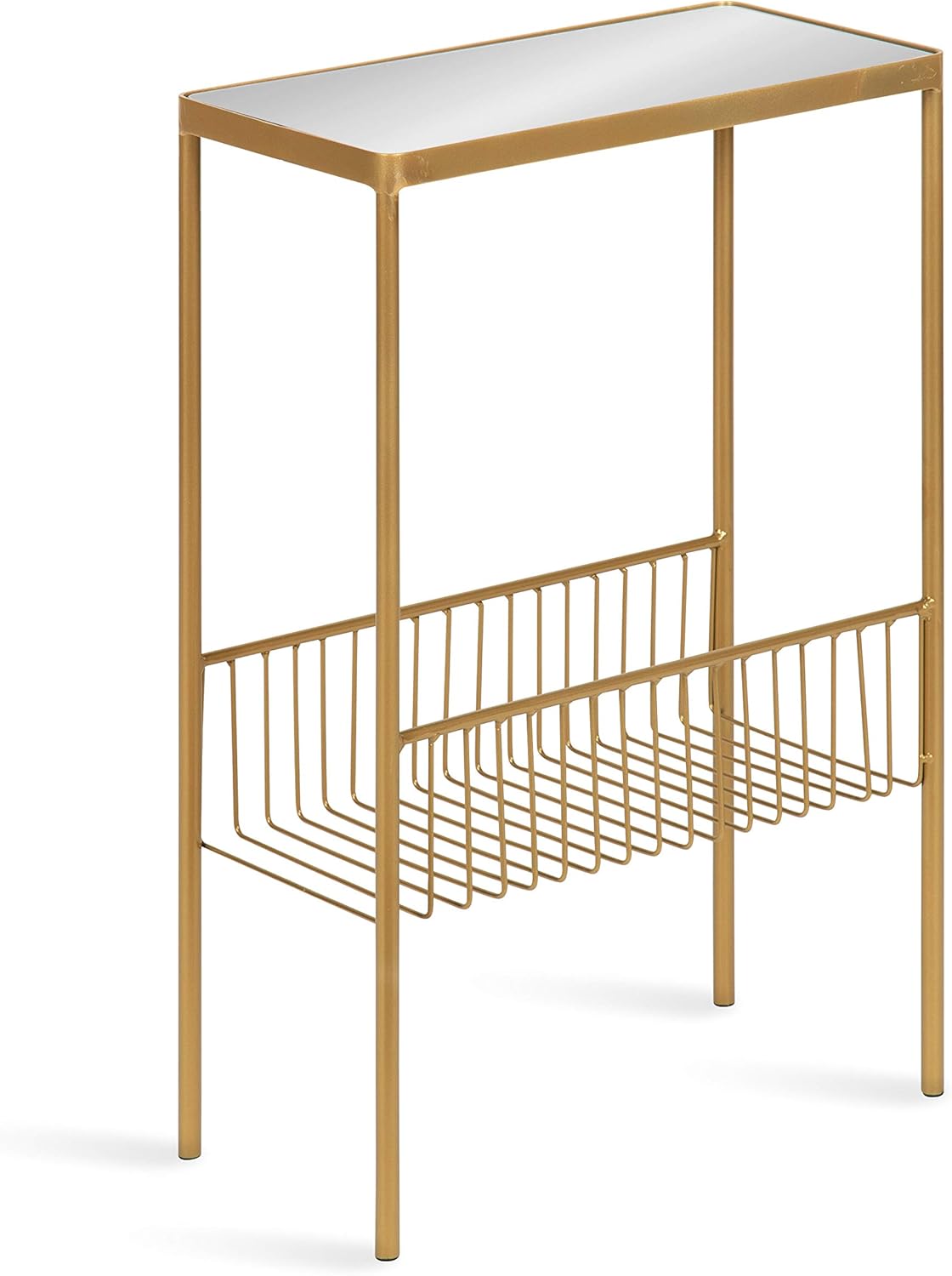 Black Contemporary End Table with Storage Rack Y597