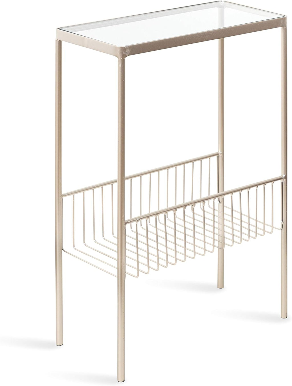 Black Contemporary End Table with Storage Rack Y597