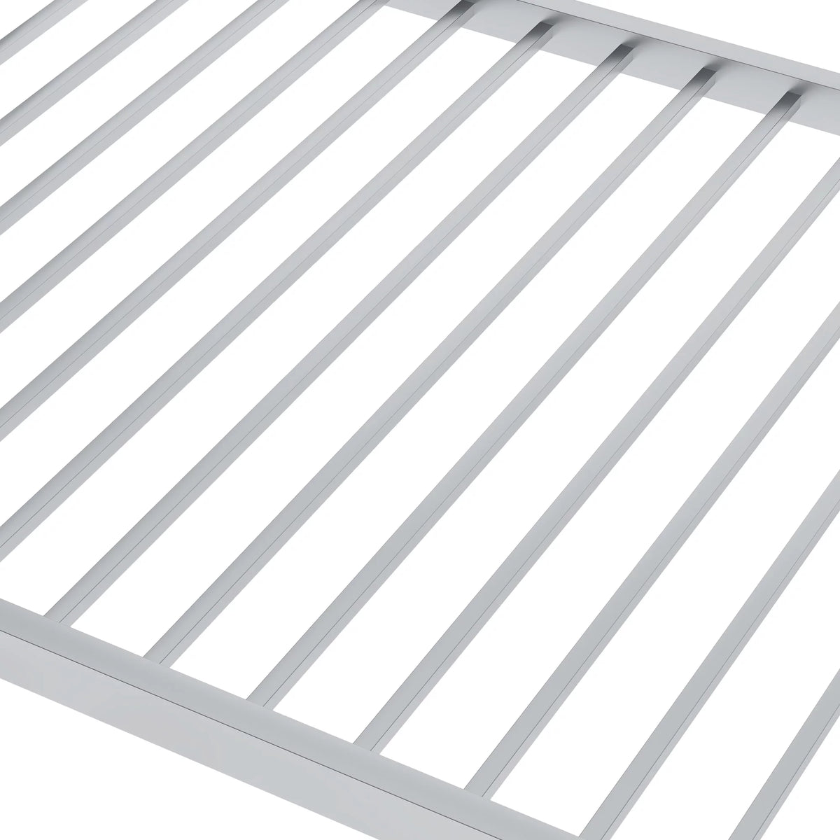 Metal Twin over Twin Low Bunk Bed with Ladder and Safety Guardrails I591