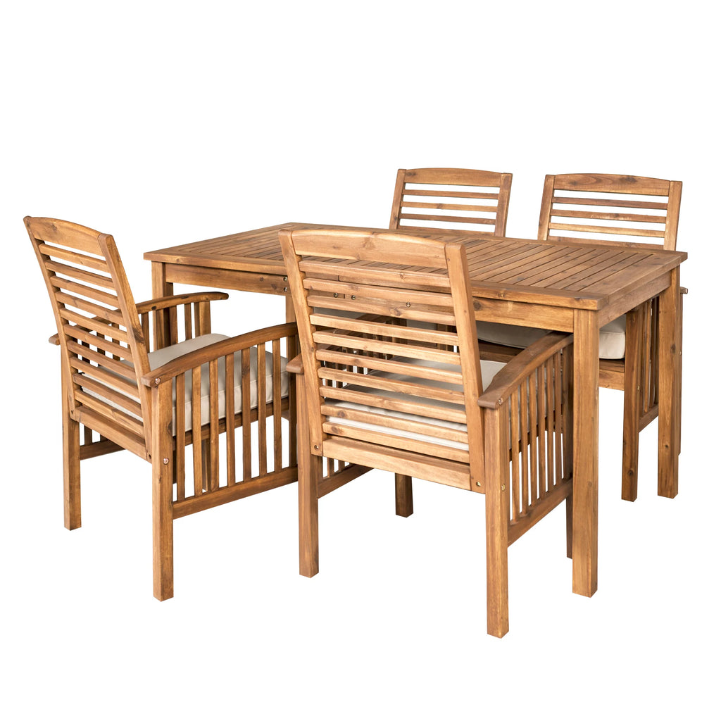 5-Piece Solid Wood Outdoor Patio Dining Set R28395