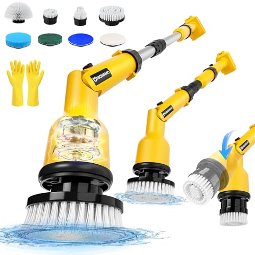 Electric Spin Scrubber with Adjustable Extension Arm & 8 Brushes Y50708