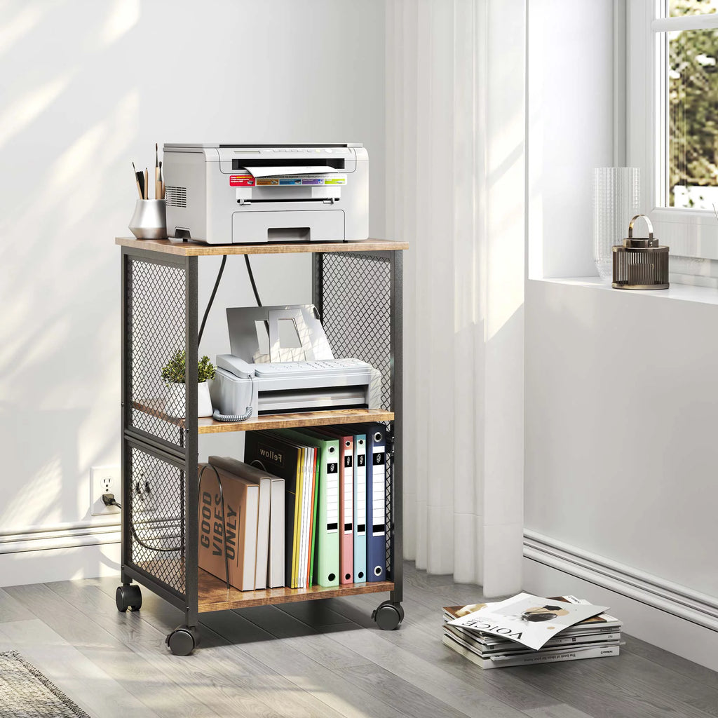 3-Tier Vinyl Record Storage Table with Divider D493