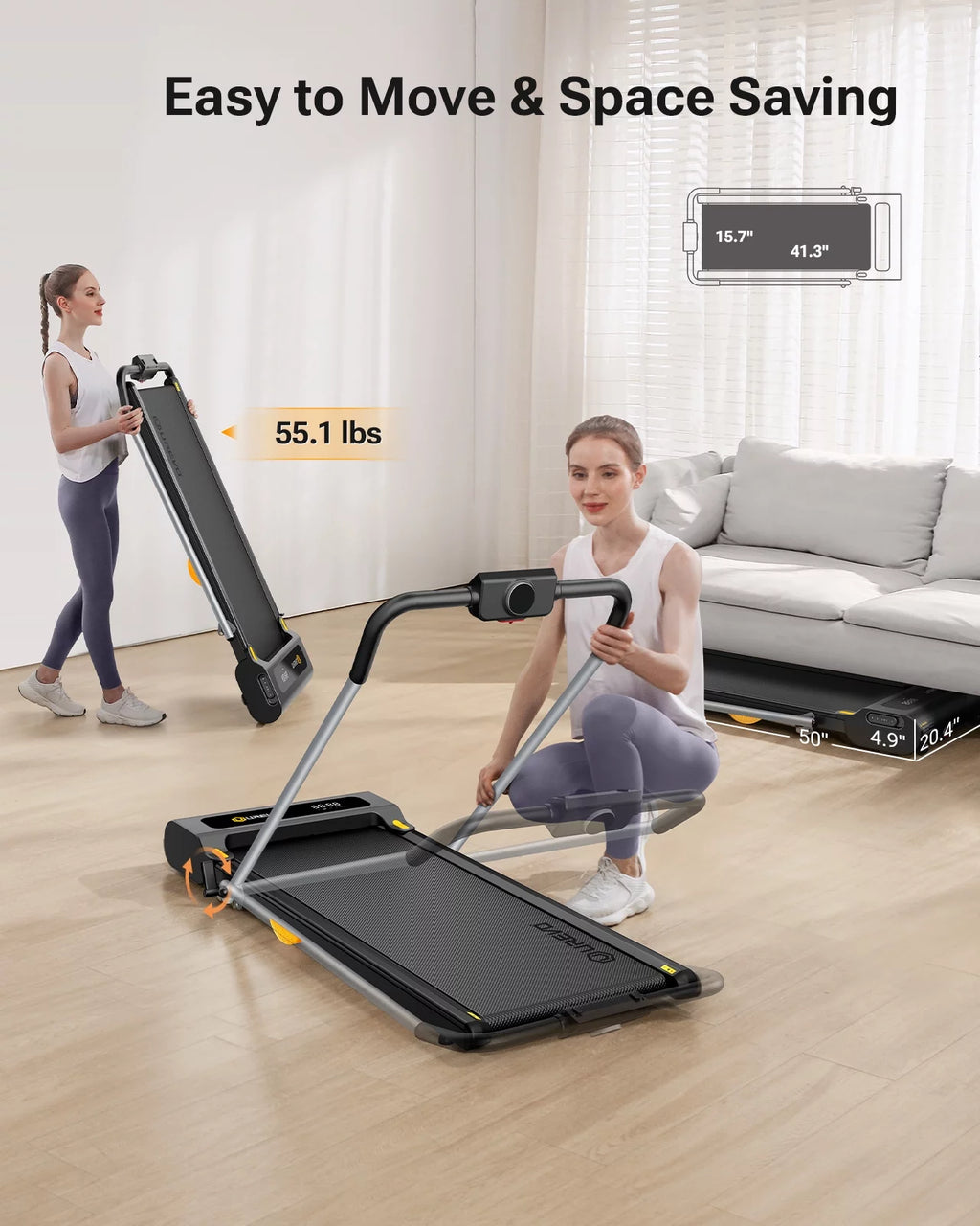 2 in 1 Folding Treadmill 2.5HP N613015