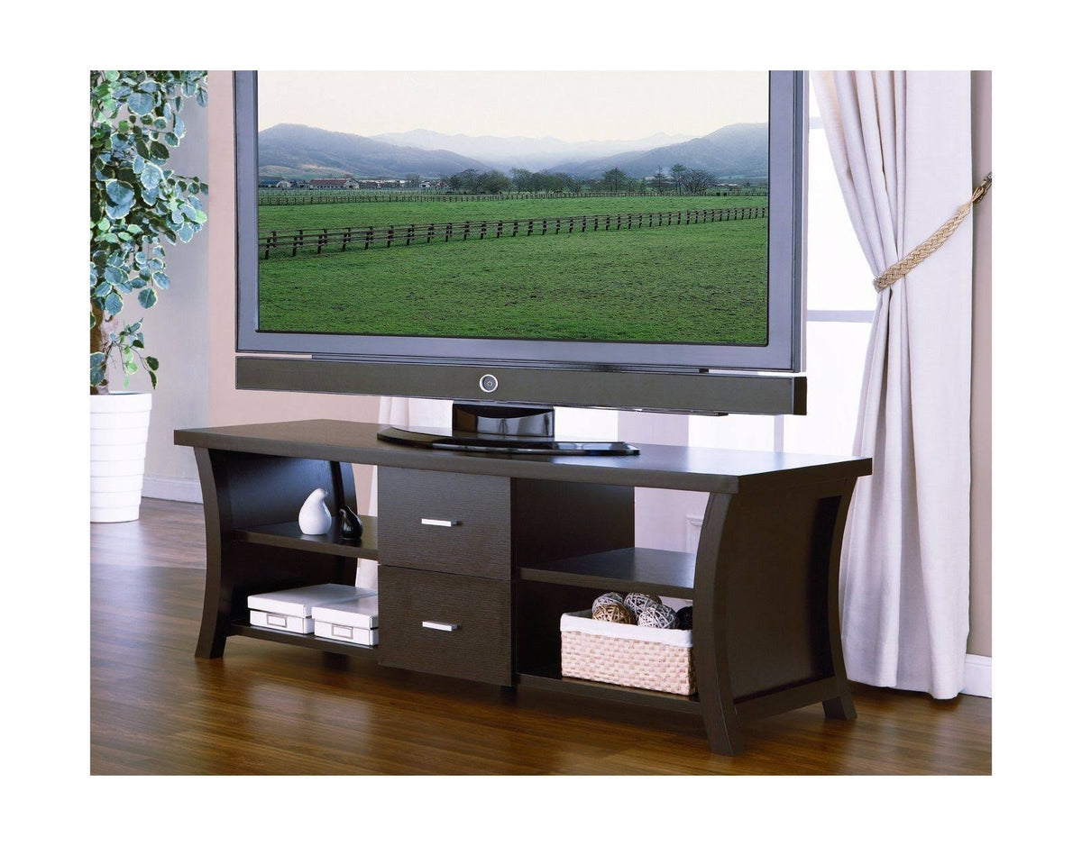 Cappuccino 60-Inch Entertainment Console with Drawer Storage F616721
