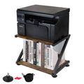 Black Brown 2-Tier Printer Stand with Wheels Y7176