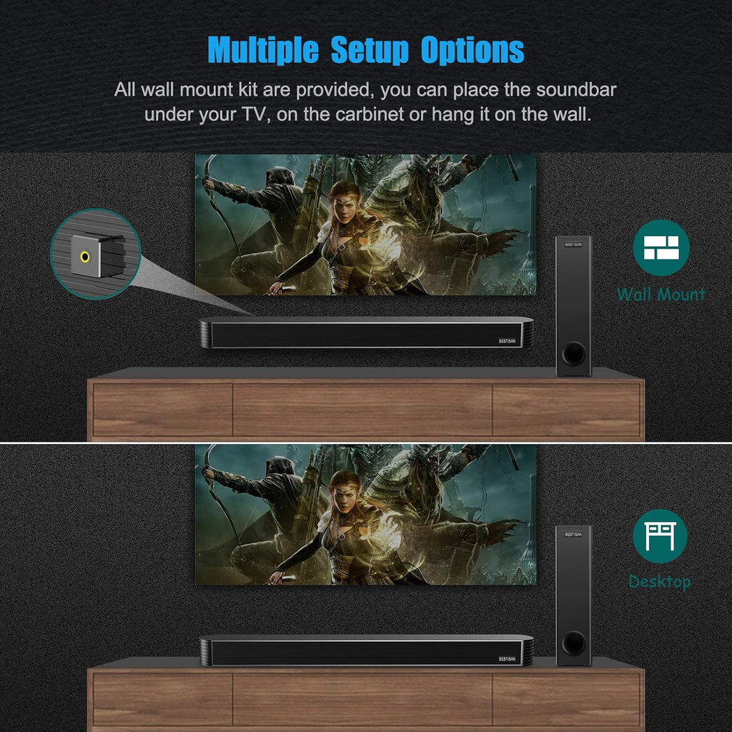 27 Inch Bluetooth Sound Bar with Subwoofer V797533