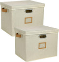 Foldable Storage Bins with Lids and Metal Handle, 4-Pack S984