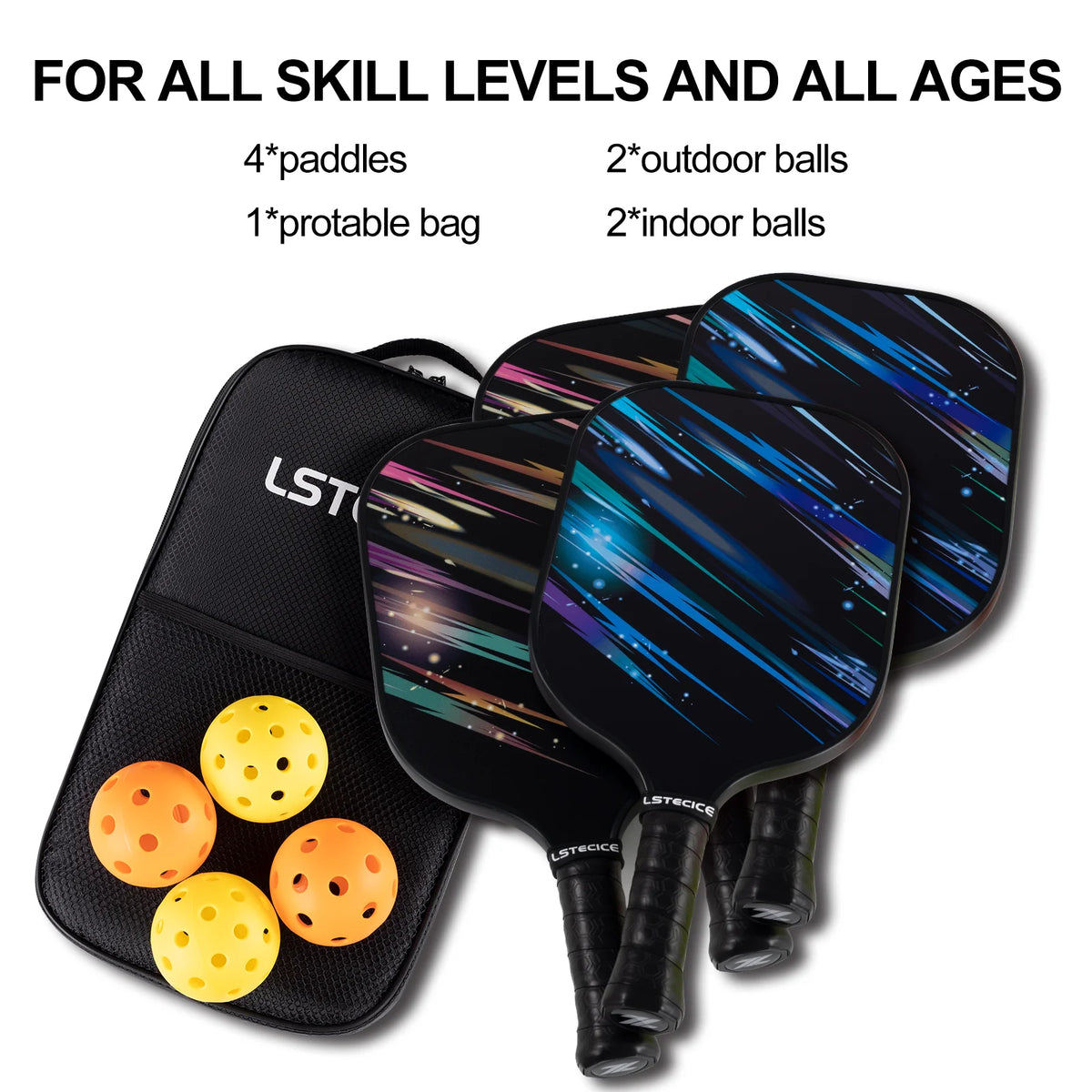Fiberglass Composite 8oz Pickleball Paddle Set N563371