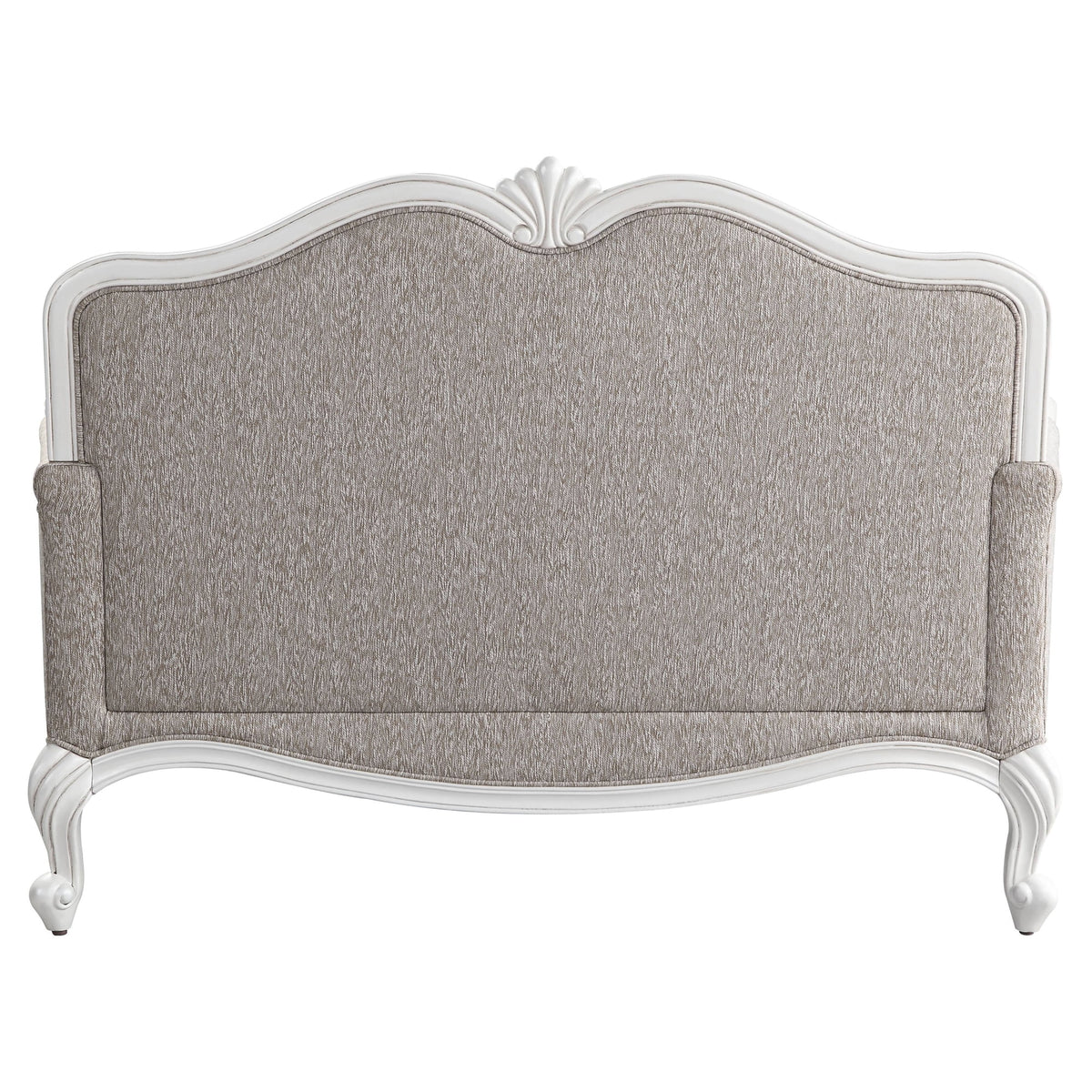 Beige and White Loveseat with 3 Pillows I440320