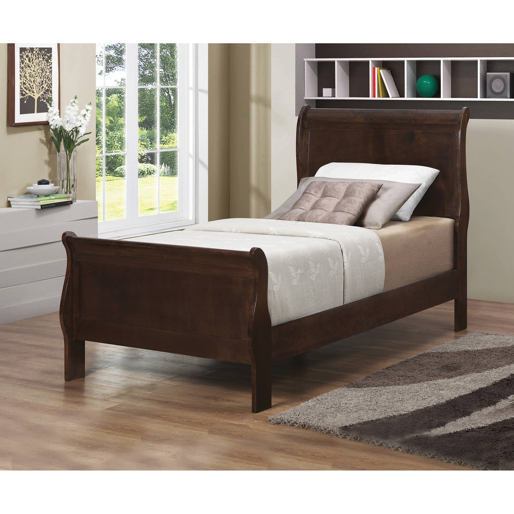 Twin Sleigh Bed Cappuccino O796