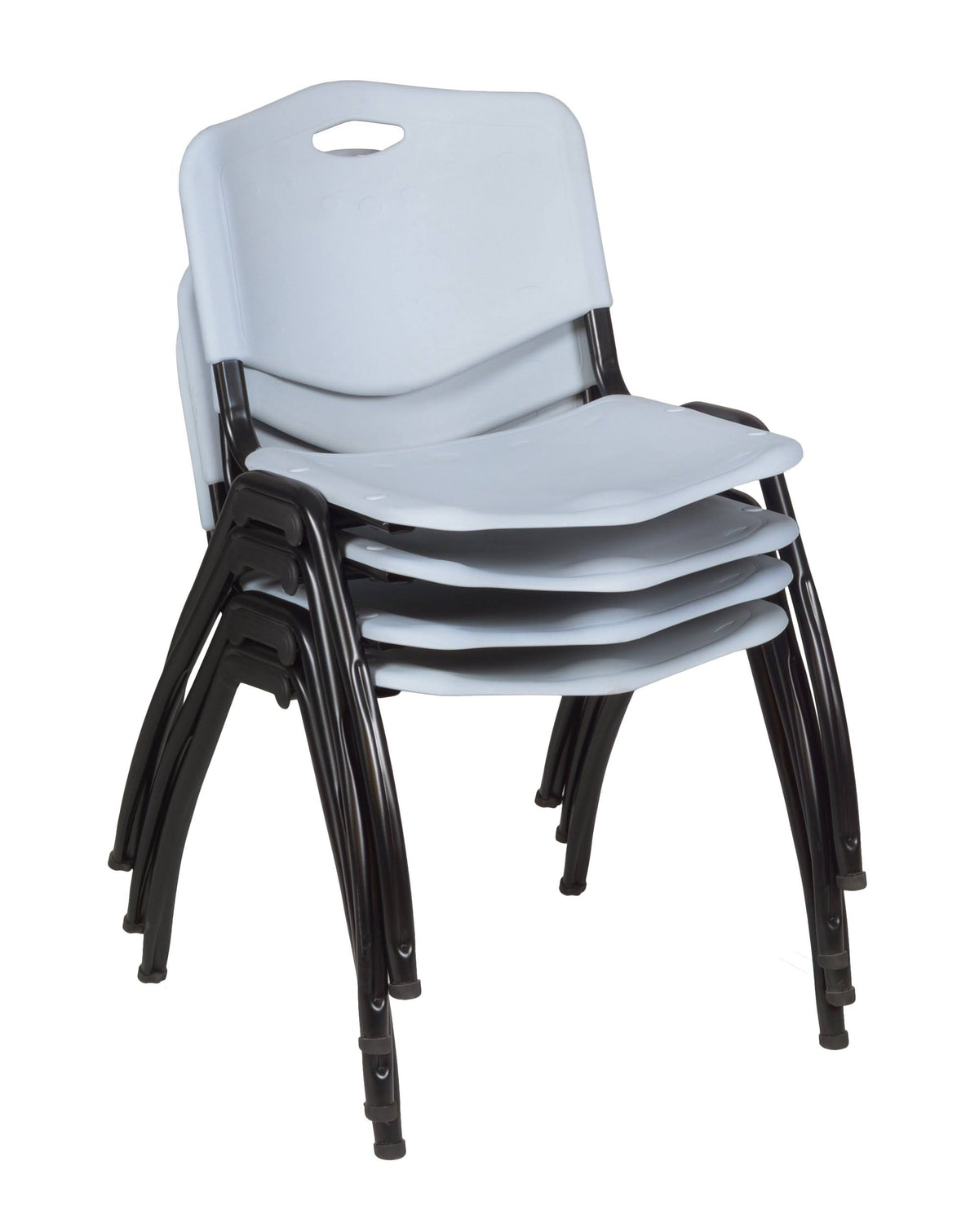 Cherry Training Table with 2 Grey Stack Chairs T125027