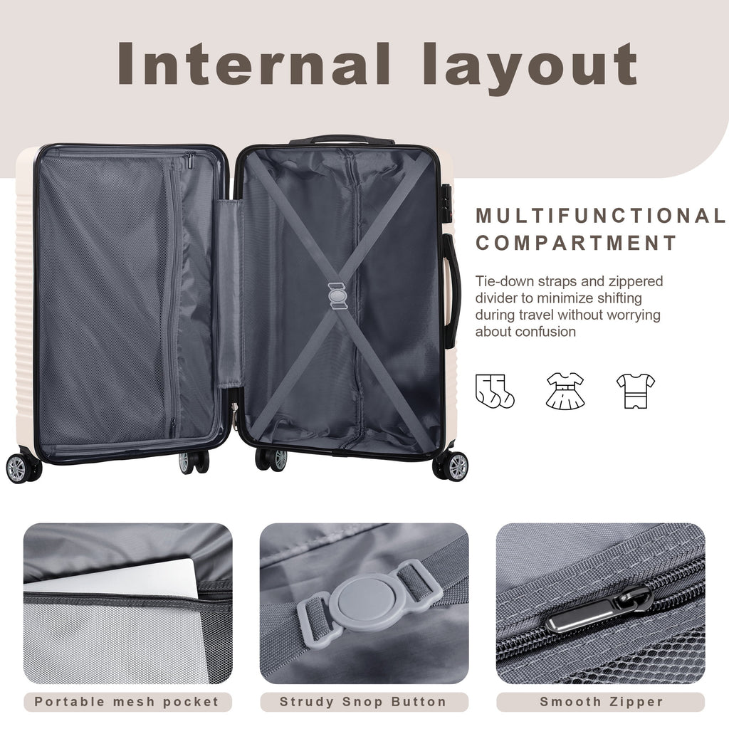 3 Piece Hardside Luggage Set with TSA Lock Spinner Wheels I554265