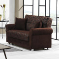 Dark Brown Chenille Sleeper Loveseat X603