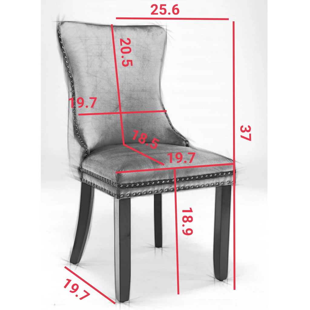 Velvet Wing Back Dining Chairs Set of 2 Blue E938408