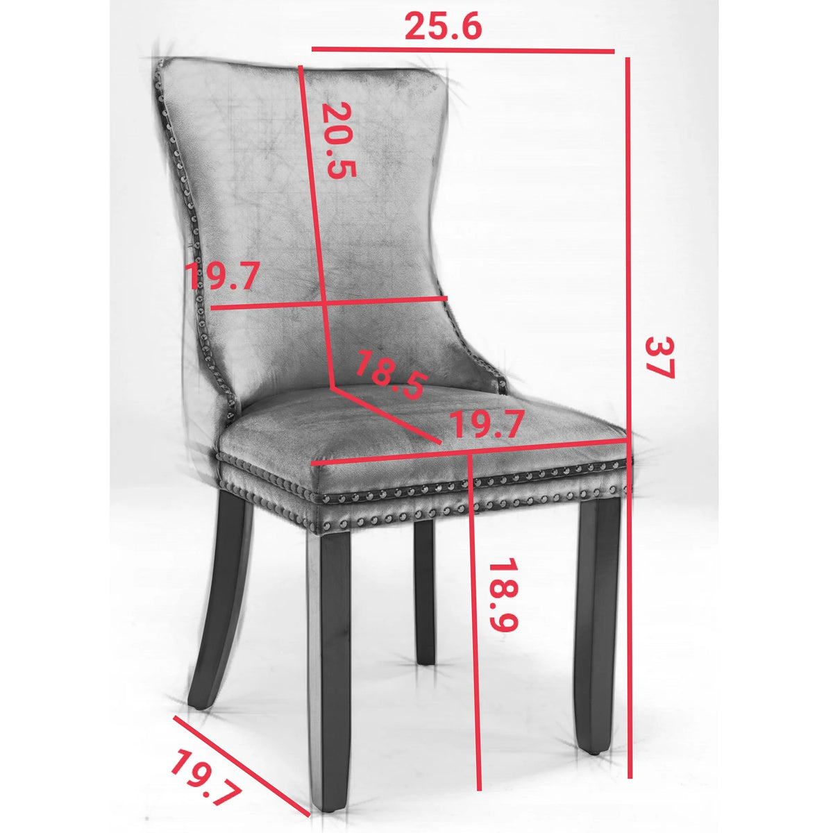Velvet Wing Back Dining Chairs Set of 2 Blue E938408