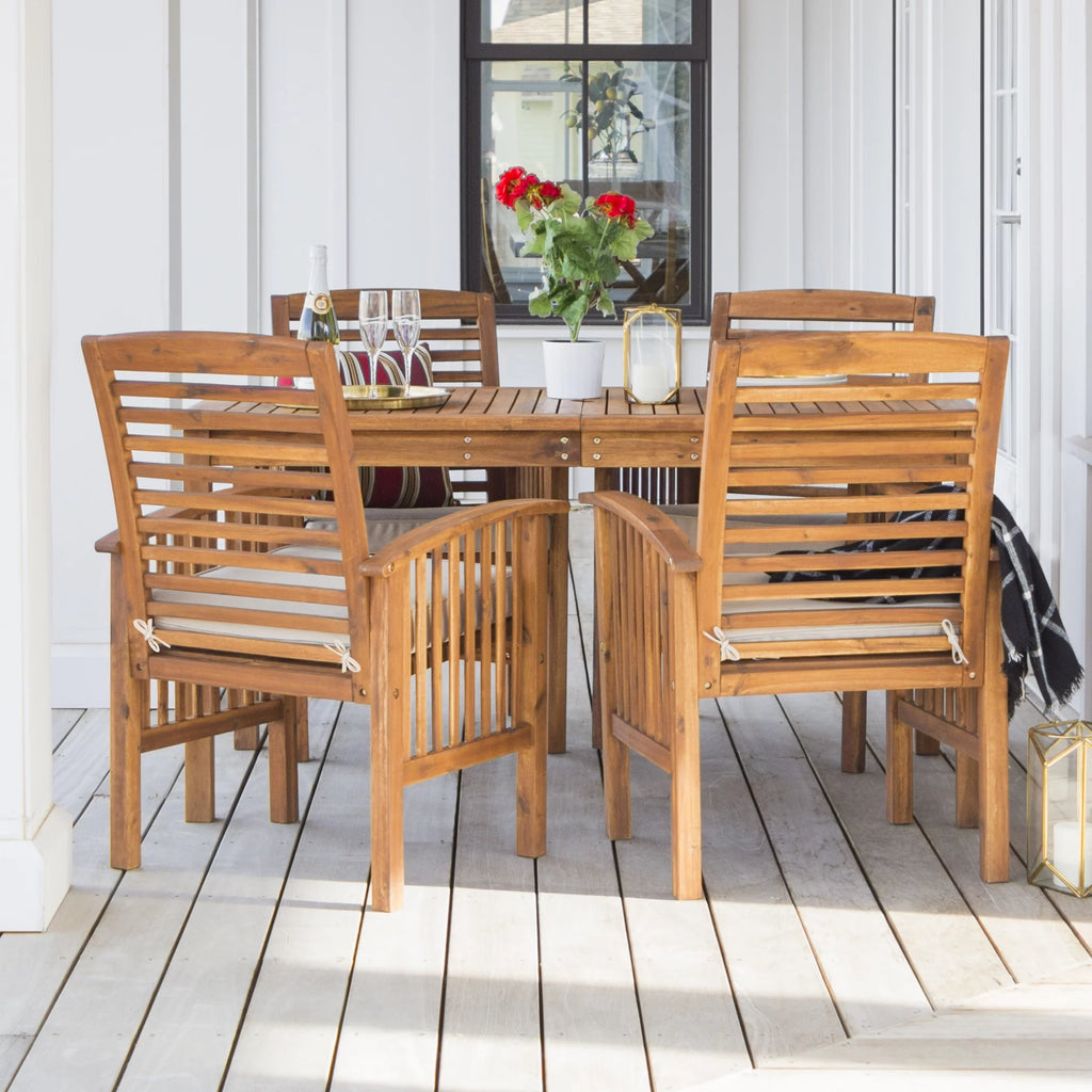 5-Piece Solid Wood Outdoor Patio Dining Set R28395