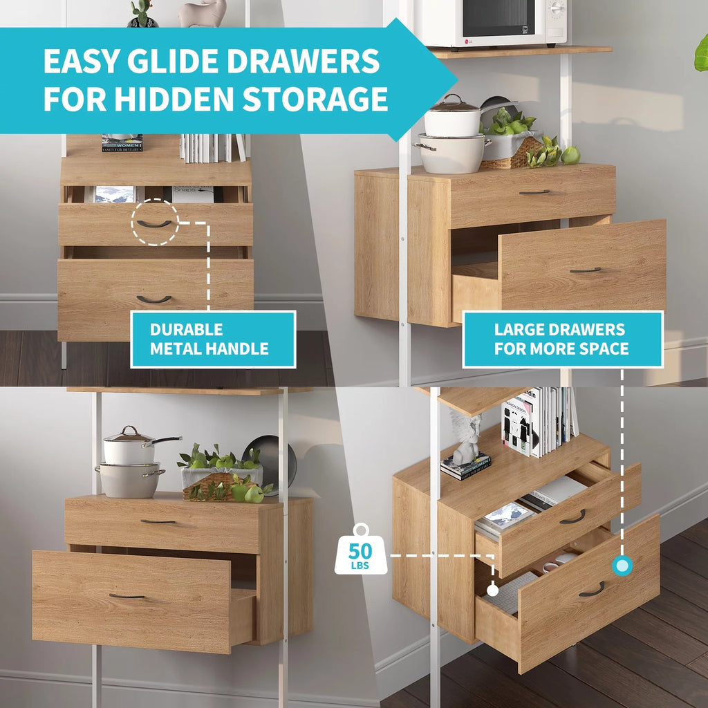 6-Tier Wall-Mounted Bookshelf N7288